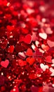 Festive background with infinite number of red hearts. St Valentine's Day, love and passion concept. Shallow depth Royalty Free Stock Photo
