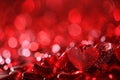 Festive background with infinite number of red hearts. St Valentine's Day, love and passion concept. Shallow depth Royalty Free Stock Photo