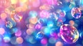 Festive background of multi-colored Easter eggs in the form of soap bubbles Royalty Free Stock Photo