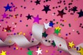 Festive starry pink background