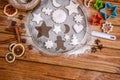 Festive baking and decorating cookies Royalty Free Stock Photo