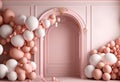 Festive balloon arch, background for a holiday, birthday, wedding, photo shoot, digital holiday background of balloons,