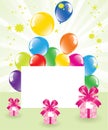 Festive balloons and gift boxes Royalty Free Stock Photo