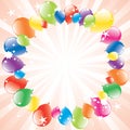 Festive balloons and light-burst