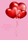 valentine's day poster. Vector illustration. 3d red hearts with place for text. Cute love banners, vouchers or