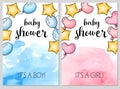 Festive banners for baby boy and baby girl