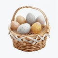 Festive basket of Easter Orthodox eggs on a white background - Vector