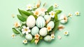 Festive basket, Overflowing with Easter eggs Royalty Free Stock Photo