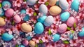 Festive basket, Overflowing with Easter eggs