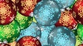 Christmas winter texture a seamless pattern for the New Year from multicolored round balls, Christmas tree. Vector background Royalty Free Stock Photo