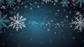 Festive Blue Winter Background with Falling Snowflakes Royalty Free Stock Photo