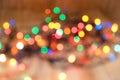 Festive blurred bokeh background, bright circles, defocused