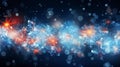 Festive Bokeh Background abstract wallpaper featuring bokeh lights, soft blue and white tones with snowflakes the Christmas and Royalty Free Stock Photo