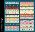 Festive border, template set. A large collection of congratulatory borders, ornaments, brushes. Abstract geometric dividers,