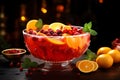 A festive bowl of punch. Ai Generated.NO.03 Royalty Free Stock Photo