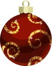 Festive Brown & Gold Glitter Swirls Christmas Ornament Royalty Free Stock Photo