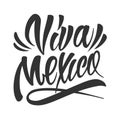 Festive calligraphic Viva Mexico lettering