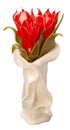 Festive candle as red tulips Royalty Free Stock Photo