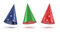 Festive caps set 3d rendering