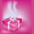 Festive card with gift box Royalty Free Stock Photo