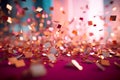 festive celebration through an abstract close-up of dynamic confetti shoot.