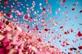 festive celebration through an abstract close-up of dynamic confetti shoot.
