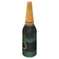 Festive champagne bottle icon, isometric style Royalty Free Stock Photo