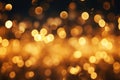 Festive charm abstract golden bokeh lights for Christmas holiday backgrounds