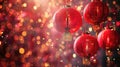 A festive Chinese New Year background with red lanterns, fireworks and lights