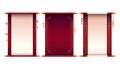 Festive chinese scrolls set, vector blank mockup