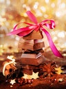 Festive Chocolate And Spices Royalty Free Stock Photo