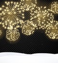 Festive Christmas background with firework. Royalty Free Stock Photo