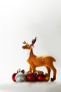 Festive christmas background with presents and reindeer Royalty Free Stock Photo