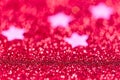 Festive Christmas background with stars. Abstract twinkled bright background with bokeh defocused lights