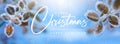 Festive Christmas banner design; winter blurred background. abstract christmas snowy holiday background. widescreen background.