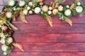 Festive Christmas border in gold, green and white Royalty Free Stock Photo