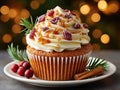a festive Christmas cupcake Royalty Free Stock Photo