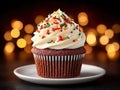 a festive Christmas cupcake Royalty Free Stock Photo