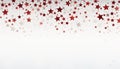 Festive christmas decor on white background for text placement, red, gold, silver colors