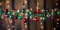 Festive Christmas Decor on Wooden Slats