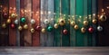 Festive Christmas Decor on Wooden Slats