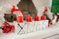 Festive Christmas decoration with red candles Royalty Free Stock Photo