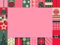 Festive Christmas Frame with Pink Center and Decorative Borders Royalty Free Stock Photo