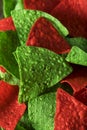 Festive Christmas Green and Red Tortilla Chips Royalty Free Stock Photo