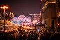 Festive Christmas illumination and decorations on streets