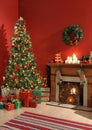Festive christmas interior Royalty Free Stock Photo