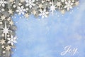 Festive Christmas Joy Composition with Snowflakes and Stars Royalty Free Stock Photo