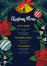 Festive christmas menu template with decorative elements