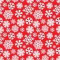 Festive Christmas and New Year seamless snoflakes pattern