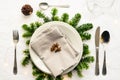 Festive place setting for christmas dinner Royalty Free Stock Photo